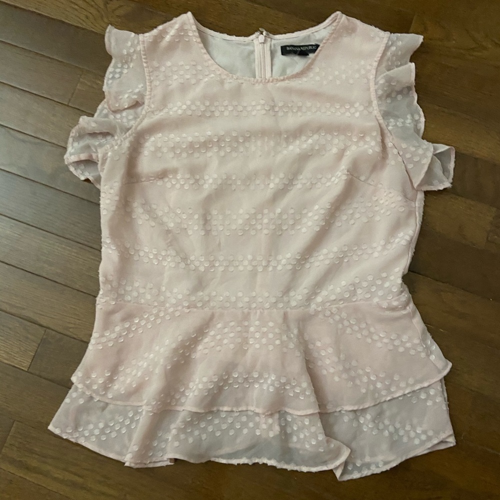 Pink Banana Republic Peplum Ruffle Top